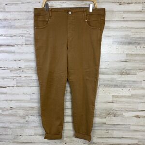Liverpool Los Angeles Chino Women Brown 16 Skinny Cuffed Pull-On Stretchy Pants
